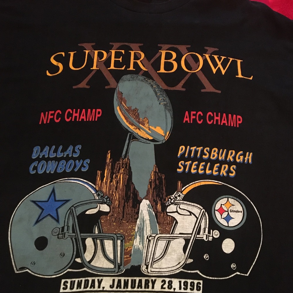 90s Dallas Cowboys VS Steelers Shirt Size XL Super Bowl VTG